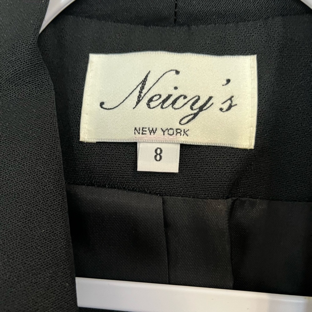 Neicy’s Vintage Black Tuxedo Blazer with Crystal Trim Sz. 8 - Picture 5 of 9